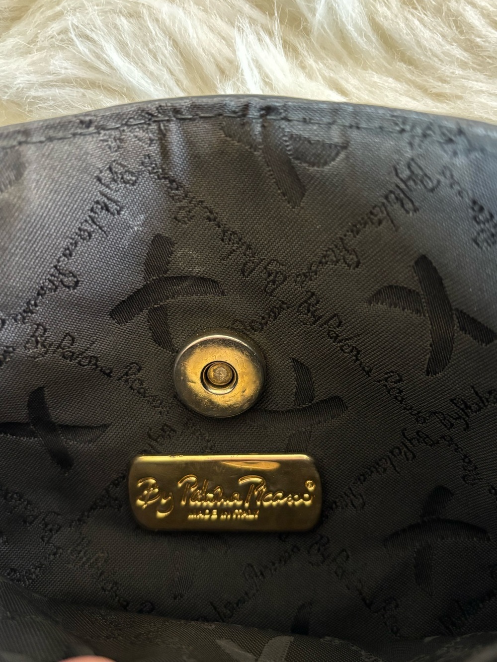 Vintage Petit Paloma Picasso Black Leather Shoulder/Crossbody w/ Gold "X" Logo - Picture 7 of 14